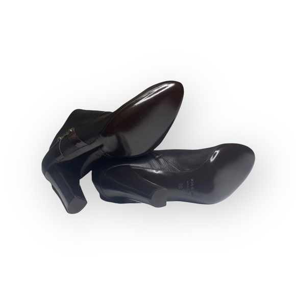 new Banfi Zambrelli ❁ Meadow Heeled Ankle Bootie Boots ❁ Black Leather 39 8.5 9 - Picture 10 of 16